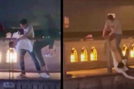 Nạn nhân trong hình ảnh được cắt từ clip. (Nguồn: vietnamnet.vn)