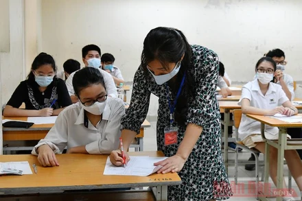 Tại Kỳ thi tốt nghiệp THPT năm 2021 đợt 1. Ảnh: THUỶ NGUYÊN