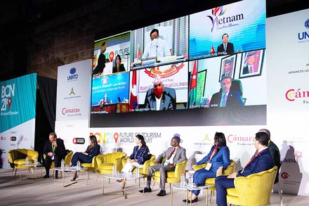 Tổng cục trưởng Nguyễn Trùng Khánh tham dự trực tuyến Diễn đàn cấp cao về tương lai của du lịch thế giới theo hình thức trực tuyến (Ảnh: UNWTO)