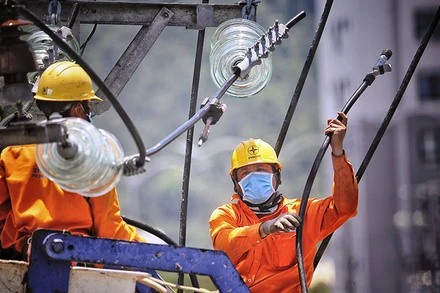 Điện lực Quảng Nam sửa chữa nóng đường dây phục vụ công tác phòng chống dịch