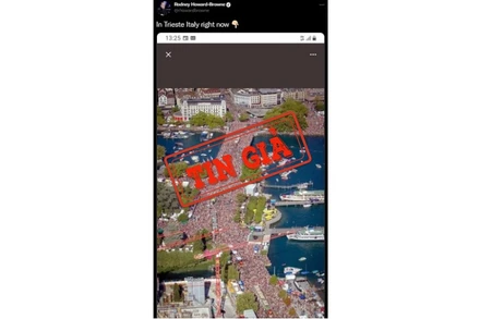 Ảnh chụp màn hình bài đăng với bức ảnh bị chú thích sai.