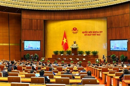 Quang cảnh phiên họp Quốc hội ngày 24/10. (Ảnh: LINH NGUYÊN)