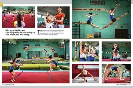 HCV Bộ ảnh “Bên trong lò đào tạo vận động viên thể dục dụng cụ của thành phố Hải Phòng” (Lương Viết Sơn Tùng) - Huy chương vàng.