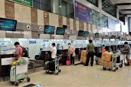 Chuyến bay đầu tiên của Vietnam Airlines từ Hà Nội là VN213 đi TP Hồ Chí Minh lúc 14 giờ 30 phút. (Ảnh: Cục Hàng không Việt Nam)