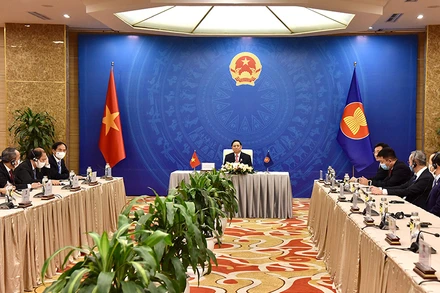 Quang cảnh buổi tiếp. (Ảnh: TRẦN HẢI)