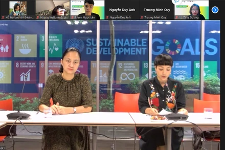 Bà Phạm Thị Thanh Hường, Trưởng ban Văn hóa, UNESCO tại Việt Nam và bà Trương Uyên Ly, Giám đốc Hanoigrapevines, Điều phối chương trình. (Ảnh: UNESCO)