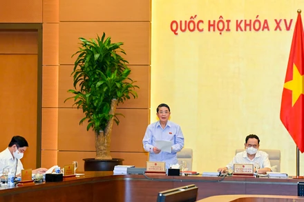 Phó Chủ tịch Quốc hội Nguyễn Đức Hải điều hành nội dung phiên họp. (Ảnh: Duy Linh)