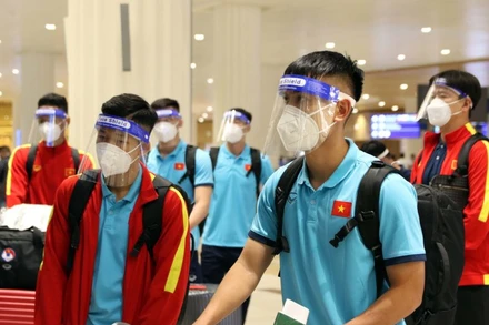 Đội tuyển U22 Việt Nam đã có mặt tại UAE vào sáng 8/10. (Ảnh: VFF)