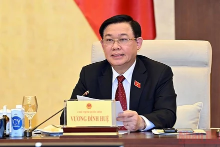 Chủ tịch Quốc hội Vương Đình Huệ phát biểu ý kiến tại phiên họp. (Ảnh: Duy Linh)