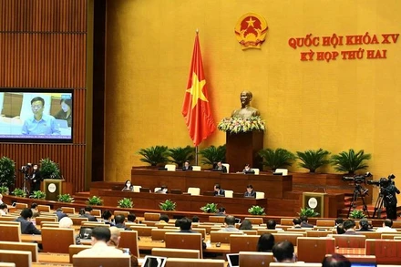 Phiên họp ngày 27/10, Kỳ họp thứ hai, Quốc hội khóa XV. (Ảnh: LINH NGUYÊN)