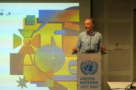 Trưởng Đại diện UNESCO tại Việt Nam Christian Manhart phát biểu tại buổi lễ. (Ảnh: UNESCO)