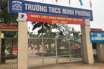 Trường THCS Minh Phương cho học sinh nghỉ học để phòng chống dịch Covid-19.