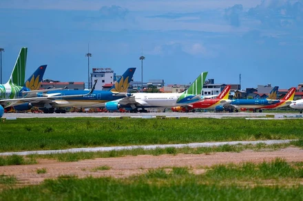 Máy bay hoạt động tại sân bay Nội Bài. (Ảnh: Cục Hàng không Việt Nam cung cấp)