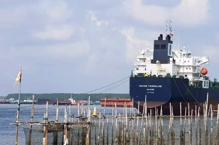 Khu vực sông Gò Gia, nơi xảy ra vụ chìm sà-lan.