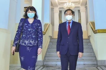 Bộ trưởng Ngoại giao Bùi Thanh Sơn đã tiếp Đại sứ Rumani Cristina Romila. (Ảnh: Bộ Ngoại giao)