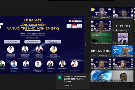 Lễ ra mắt trực tuyến Làng Sinh viên và Tuổi trẻ khởi nghiệp.