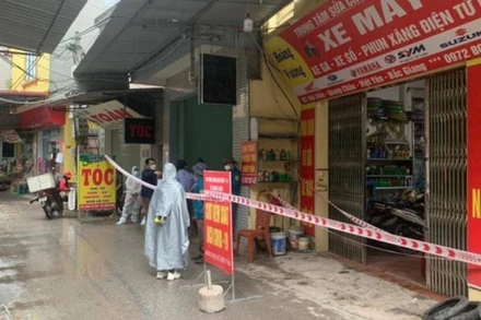 Huyện Việt Yên phong tỏa một số khu dân cư tại xã Quang Châu, nơi có các ca bệnh từng thuê trọ.