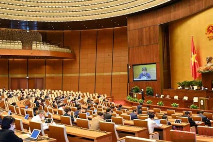 Quang cảnh phiên họp Quốc hội chiều 22/10. (Ảnh: DUY LINH)