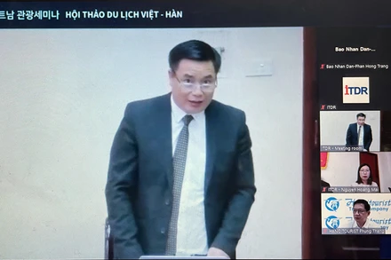 TS Nguyễn Anh Tuấn, Viện trưởng Viện Nghiên cứu Phát triển Du lịch phát biểu tại hội thảo.