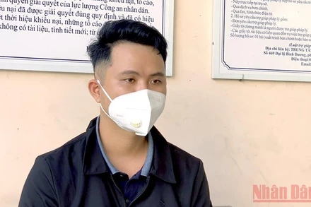 Đối tượng Nguyễn Đình Nhuận đang bị tạm giữ.