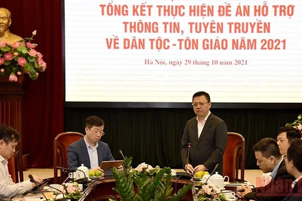 Tổng Biên tập Báo Nhân Dân Lê Quốc Minh phát biểu kết luận hội thảo. Ảnh: MINH DUY