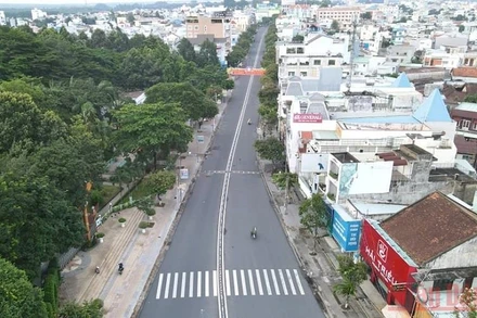 Một góc TP Biên Hòa khi giãn cách xã hội theo Chỉ thị 16 tăng cường.