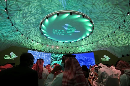 Diễn đàn "Sáng kiến xanh Saudi" diễn ra ở Riyadh, Saudi Arabia. (Ảnh Reuters)