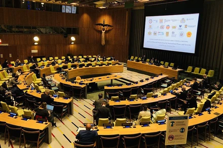 Cuộc họp theo thể thức Arria của Hội đồng Bảo an Liên hợp quốc về chủ đề Mực nước biển dâng và các tác động đến hòa bình, an ninh quốc tế. (Nguồn: BQT)