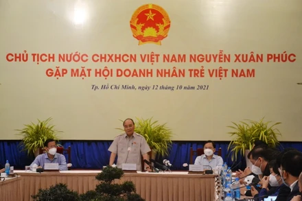 Chủ tịch nước phát biểu tại buổi gặp mặt Hội Doanh nhân trẻ Việt nam.