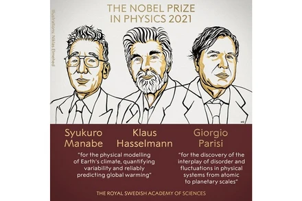 Chân dung 3 nhà khoa học đạt giải Nobel Vật lý năm 2021. (Nguồn: nobelprize)