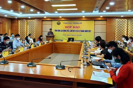 Họp báo về lao động do Tổng cục Thống kê tổ chức.
