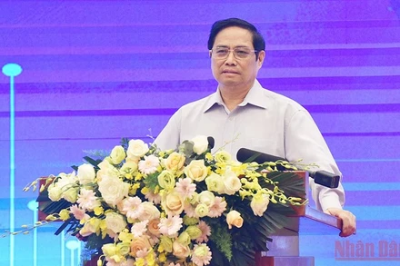 Thủ tướng Phạm Minh Chính phát biểu tại Hội thảo. (Ảnh: TRẦN HẢI)