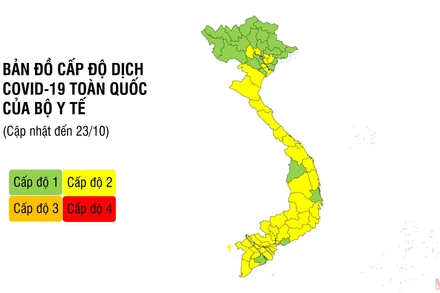Cập nhật cấp độ dịch Covid-19 toàn quốc ngày 23/10: 22 tỉnh, thành phố màu xanh