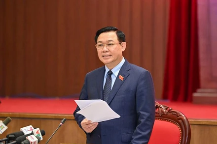 Chủ tịch Quốc hội Vương Đình Huệ phát biểu tại Hội nghị. (Ảnh: DUY LINH)