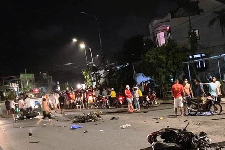 Hiện trường vụ tai nạn giao thông.