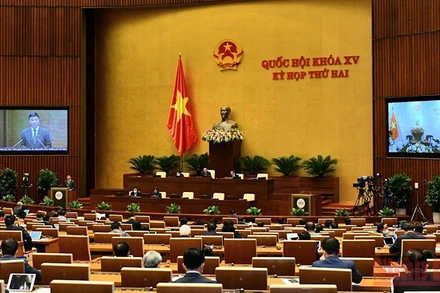 Quang cảnh phiên làm việc, ngày 23/10, của Quốc hội. 