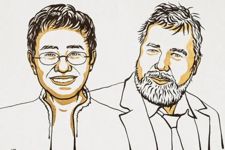 Hai nhà báo nhận giải Nobel Hòa bình năm 2021