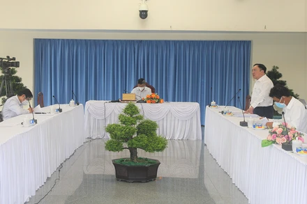 Quang cảnh họp Ban Chỉ đạo phòng, chống dịch Covid-19 tỉnh Đồng Nai.