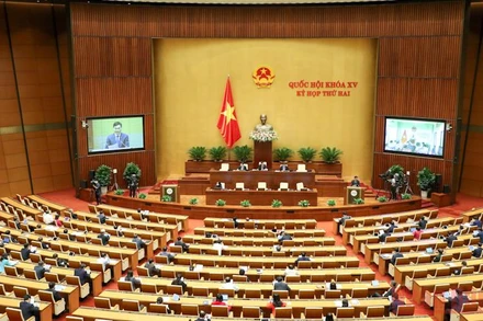 Quang cảnh phiên họp trực tuyến của Quốc hội, chiều 29/10. (Ảnh: LINH NGUYÊN)