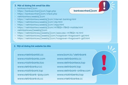 Khách hàng cần cảnh giác trước những đường link website và email lừa đảo. 