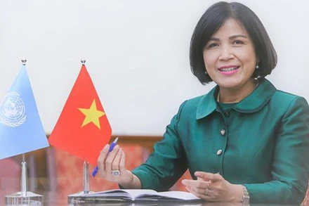 Đại sứ Lê Thị Tuyết Mai, Trưởng Phái đoàn thường trực Việt Nam bên cạnh Liên hợp quốc, Tổ chức Thương mại Thế giới (WTO) và các tổ chức quốc tế khác tại Geneva. (Ảnh: TTXVN)