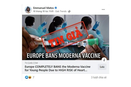 Ảnh chụp màn hình bài đăng đưa thông tin sai lệch.