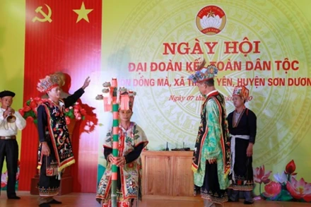 Ngày hội Đại Đoàn kết toàn dân tộc năm 2020 tại thôn Đồng Mà, xã Trung Yên, Huyện Sơn Dương, tỉnh Tuyên Quang. (Ảnh: Diệp Vinh)