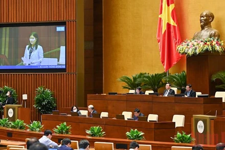 Quang cảnh phiên thảo luận trực tuyến ngày 27/10 của Quốc hội. Ảnh: LINH NGUYÊN