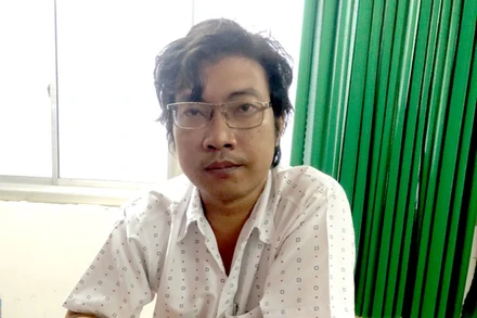 Võ Hoàng Thơ tại cơ quan Công an quận Ninh Kiều.