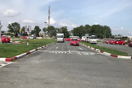 Một điểm tổ chức sát hạch lái xe tại TP Hồ Chí Minh trước khi giãn cách xã hội.