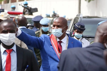 Tổng thống Cộng hòa Trung Phi Faustin-Archange Touadera sau lễ nhậm chức nhiệm kỳ thứ hai tại Bangui, Cộng hòa Trung Phi, ngày 30/3/2021. (Ảnh: Reuters)