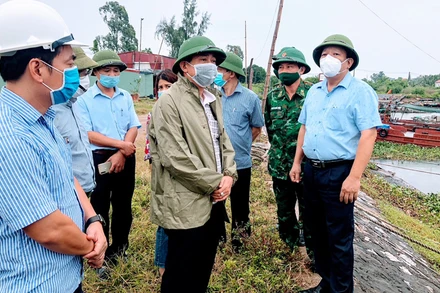 Ban Chỉ huy PCTT&TKCN TP Hải Phòng kiểm tra, đôn đốc công tác phòng, chống bão số 7 tại quận Đồ Sơn, chiều 9/10.