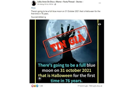 Ảnh chụp màn hình bài đăng đưa thông tin sai sự thật trên mạng xã hội Facebook.