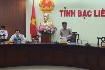 Chủ tịch UBND tỉnh Bạc Liêu phát biểu tại cuộc họp trực tuyến với Bộ Kế hoạch - Đầu tư.